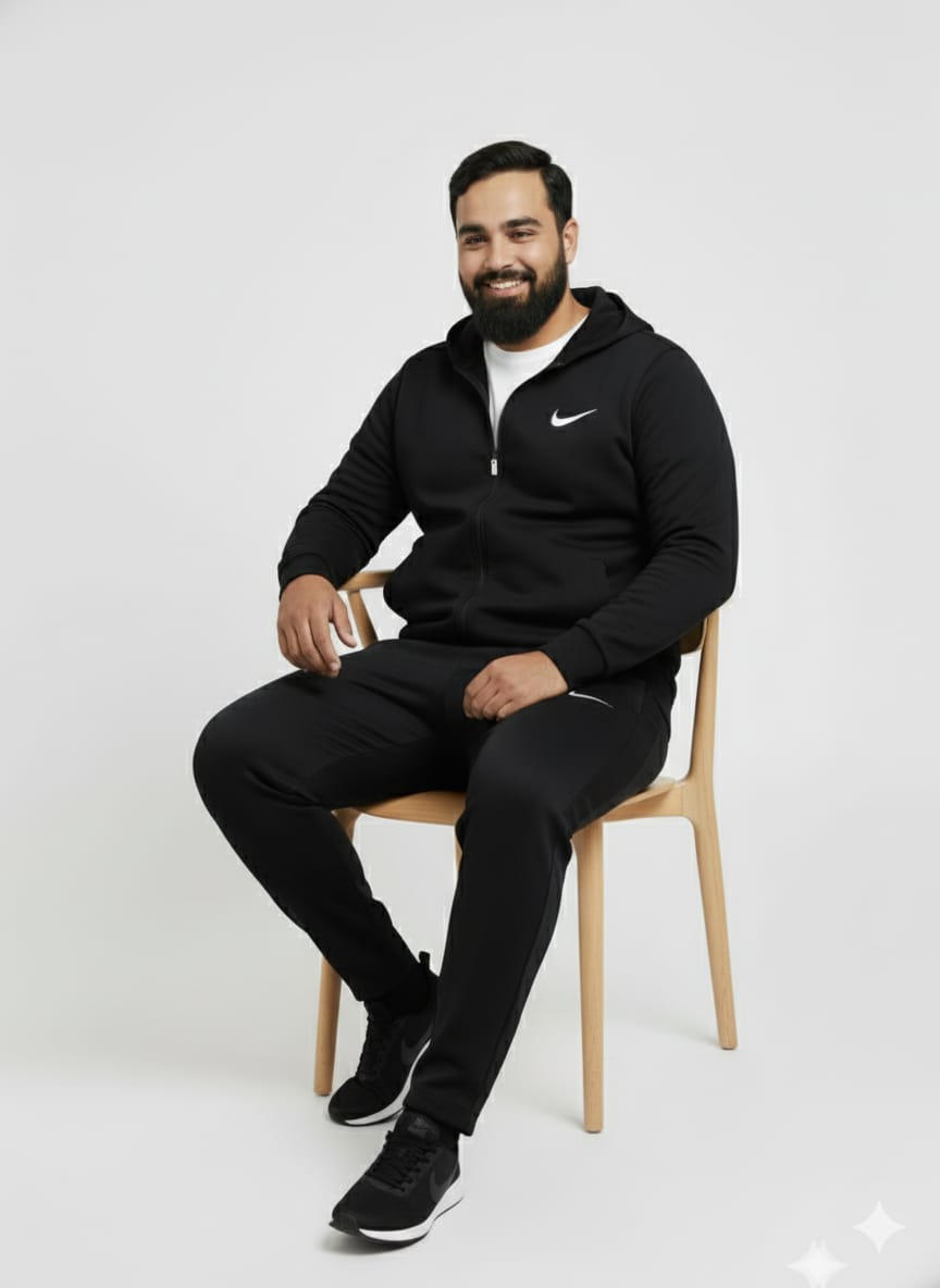 Black colour solid hoodie